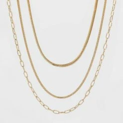 Round Flat Snake Chain Necklace - A New Day™ Gold -A New Day popular shop unnamed file 2899