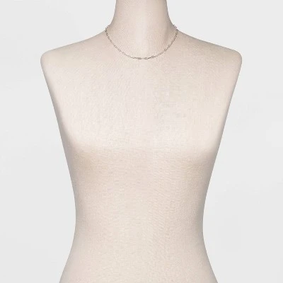 16" Paperclip Chain Necklace - A New Day™ Silver 3 16" Paperclip Chain Necklace - A New Day™ Silver