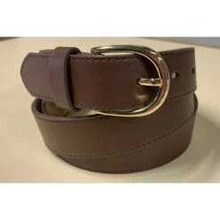 Women's Fashion Skinny Leather Jean Belt with Polished Buckle - A New Day™ Black