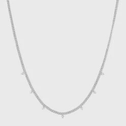 Silver Cubic Zirconia Chain Necklace - A New Day™ 7 Silver Cubic Zirconia Chain Necklace - A New Day™ -A New Day popular shop unnamed file 2911