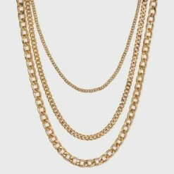 16" Layered Curb Chain Necklace - A New Day™ Gold -A New Day popular shop unnamed file 2914