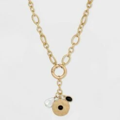 Medallion Charm Cluster Chain Necklace - A New Day™ Black -A New Day popular shop unnamed file 2944