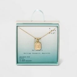 Silver Plated Initial Tag Pendant Necklace - A New Day™ Gold -A New Day popular shop unnamed file 2986