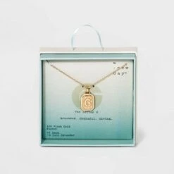 Silver Plated Initial Tag Pendant Necklace - A New Day™ Gold -A New Day popular shop unnamed file 2988