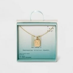 Silver Plated Initial Tag Pendant Necklace - A New Day™ Gold -A New Day popular shop unnamed file 2989