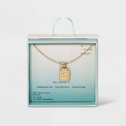 Silver Plated Initial Tag Pendant Necklace - A New Day™ Gold -A New Day popular shop unnamed file 2990