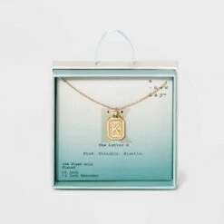 Silver Plated Initial Tag Pendant Necklace - A New Day™ Gold -A New Day popular shop unnamed file 2992