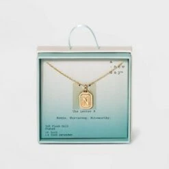 Silver Plated Initial Tag Pendant Necklace - A New Day™ Gold -A New Day popular shop unnamed file 2995