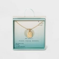 Silver Plated Initial Tag Pendant Necklace - A New Day™ Gold -A New Day popular shop unnamed file 2996
