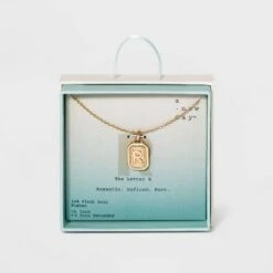 Silver Plated Initial Tag Pendant Necklace - A New Day™ Gold -A New Day popular shop unnamed file 2999