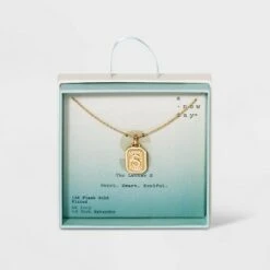 Silver Plated Initial Tag Pendant Necklace - A New Day™ Gold -A New Day popular shop unnamed file 3000