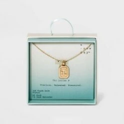 Silver Plated Initial Tag Pendant Necklace - A New Day™ Gold -A New Day popular shop unnamed file 3001