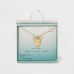 Silver Plated Initial Tag Pendant Necklace - A New Day™ Gold -A New Day popular shop unnamed file 3003