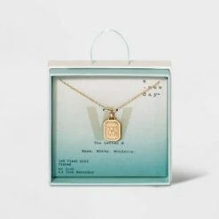 Silver Plated Initial Tag Pendant Necklace - A New Day™ Gold -A New Day popular shop unnamed file 3004