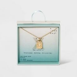 Silver Plated Initial Tag Pendant Necklace - A New Day™ Gold -A New Day popular shop unnamed file 3005