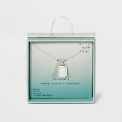 Silver Plated Initial Tag Pendant Necklace - A New Day™ -A New Day popular shop unnamed file 3011