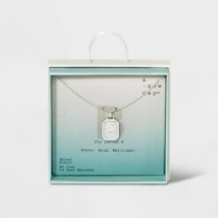 Silver Plated Initial Tag Pendant Necklace - A New Day™ -A New Day popular shop unnamed file 3014