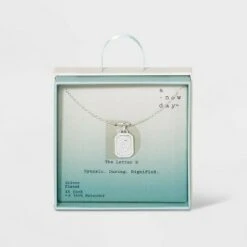 Silver Plated Initial Tag Pendant Necklace - A New Day™ -A New Day popular shop unnamed file 3016