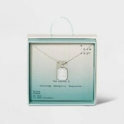 Silver Plated Initial Tag Pendant Necklace - A New Day™ -A New Day popular shop unnamed file 3017