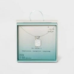 Silver Plated Initial Tag Pendant Necklace - A New Day™ -A New Day popular shop unnamed file 3021