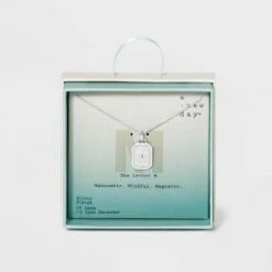 Silver Plated Initial Tag Pendant Necklace - A New Day™ -A New Day popular shop unnamed file 3025