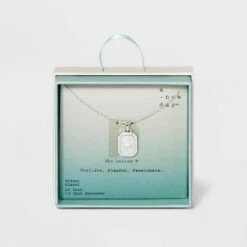 Silver Plated Initial Tag Pendant Necklace - A New Day™ -A New Day popular shop unnamed file 3028