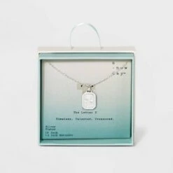 Silver Plated Initial Tag Pendant Necklace - A New Day™ -A New Day popular shop unnamed file 3032