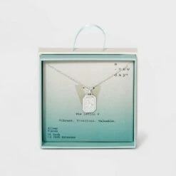 Silver Plated Initial Tag Pendant Necklace - A New Day™ -A New Day popular shop unnamed file 3034