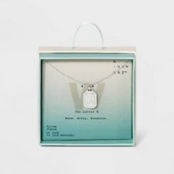 Silver Plated Initial Tag Pendant Necklace - A New Day™ -A New Day popular shop unnamed file 3035