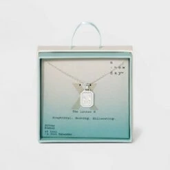 Silver Plated Initial Tag Pendant Necklace - A New Day™ -A New Day popular shop unnamed file 3036
