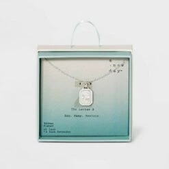 Silver Plated Initial Tag Pendant Necklace - A New Day™ -A New Day popular shop unnamed file 3038