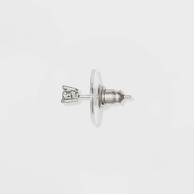 Silver Plated Cubic Zirconia Initial Chain Pendant Necklace and Earring Set - A New Day™ 4 Silver Plated Cubic Zirconia Initial Chain Pendant Necklace and Earring Set - A New Day™ - Image 2