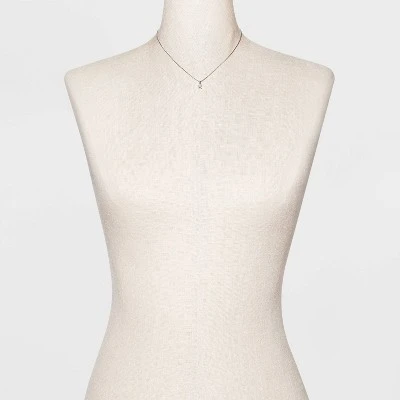 Silver Plated Cubic Zirconia Initial Chain Pendant Necklace and Earring Set - A New Day™ 5 Silver Plated Cubic Zirconia Initial Chain Pendant Necklace and Earring Set - A New Day™ - Image 3