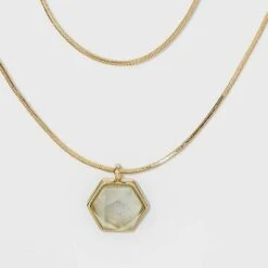 Silver Plated Layered Gold Necklace - A New Day™ Strawberry Quartz 14 Silver Plated Layered Gold Necklace - A New Day™ Strawberry Quartz -A New Day popular shop unnamed file 3073