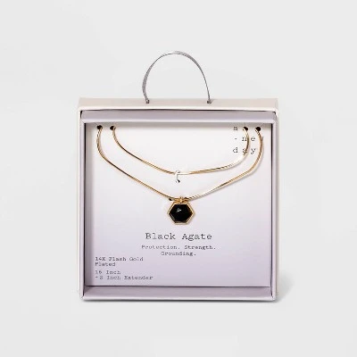 Silver Plated Layered Gold Necklace - A New Day™ Strawberry Quartz 10 Silver Plated Layered Gold Necklace - A New Day™ Strawberry Quartz - Image 8