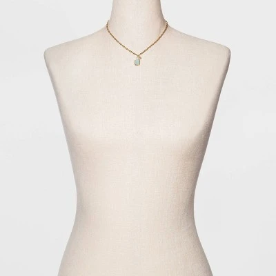 Silver Plated Gold Dipped Paperclip Chain and Semi-Precious Stone 18" Pendant Necklace - A New Day™ Rose Quartz 4 Silver Plated Gold Dipped Paperclip Chain and Semi-Precious Stone 18" Pendant Necklace - A New Day™ Rose Quartz - Image 2