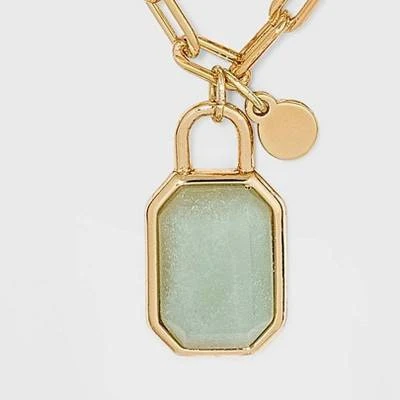 Silver Plated Gold Dipped Paperclip Chain and Semi-Precious Stone 18" Pendant Necklace - A New Day™ Rose Quartz 7 Silver Plated Gold Dipped Paperclip Chain and Semi-Precious Stone 18" Pendant Necklace - A New Day™ Rose Quartz - Image 5