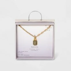 Silver Plated Gold Dipped Paperclip Chain and Semi-Precious Stone 18" Pendant Necklace - A New Day™ Rose Quartz 17 Silver Plated Gold Dipped Paperclip Chain and Semi-Precious Stone 18" Pendant Necklace - A New Day™ Rose Quartz -A New Day popular shop unnamed file 3091