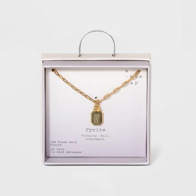 Silver Plated Gold Dipped Paperclip Chain and Semi-Precious Stone 18" Pendant Necklace - A New Day™ Rose Quartz 9 Silver Plated Gold Dipped Paperclip Chain and Semi-Precious Stone 18" Pendant Necklace - A New Day™ Rose Quartz - Image 7