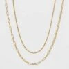 Silver Plated Gold Dipped Link Chain Duo Necklace - A New Day™ Worn Gold 1 Silver Plated Gold Dipped Link Chain Duo Necklace - A New Day™ Worn Gold -A New Day popular shop unnamed file 3098