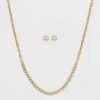Silver Plated Gold Dipped Rhinestone Chain Necklace and Earring Set - A New Day™ Gold 2 Silver Plated Gold Dipped Rhinestone Chain Necklace and Earring Set - A New Day™ Gold -A New Day popular shop unnamed file 3102
