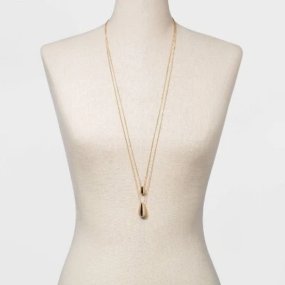 Long Teardrops Pendant Necklace - A New Day™ Gold 3 Long Teardrops Pendant Necklace - A New Day™ Gold