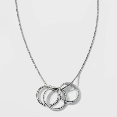 Pendant Ring Statement Necklace - A New Day™ Silver 5 Pendant Ring Statement Necklace - A New Day™ Silver - Image 3