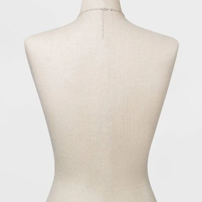 Rectangle Charm Layered Chain Pendant Necklace - A New Day™ Silver 4 Rectangle Charm Layered Chain Pendant Necklace - A New Day™ Silver - Image 2