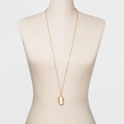 Solid Rectangle Statement Necklace - A New Day™ Gold 3 Solid Rectangle Statement Necklace - A New Day™ Gold