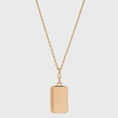 Solid Rectangle Statement Necklace - A New Day™ Gold 5 Solid Rectangle Statement Necklace - A New Day™ Gold - Image 3