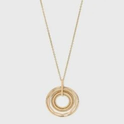 Multi Ring Pendant Statement Necklace - A New Day™ Gold -A New Day popular shop unnamed file 3145