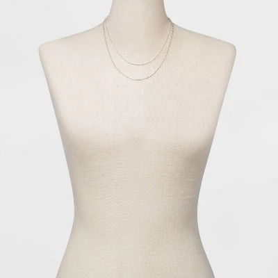 Plated Cable Box and Paperclip Chain Necklace Set 3pc - A New Day™ Silver 3 Plated Cable Box and Paperclip Chain Necklace Set 3pc - A New Day™ Silver