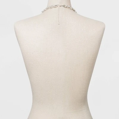 Multi Row Layered Chain Linked Necklace - A New Day™ Silver 4 Multi Row Layered Chain Linked Necklace - A New Day™ Silver - Image 2