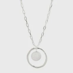 Hammered Ring and Disc Statement Necklace - A New Day™ Silver -A New Day popular shop unnamed file 3172